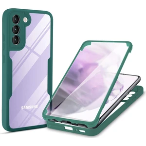 Pet Screen Koruyucu + Akrilik + Tpu Tam Kapak Hibrit Telefon Kılıfı Samsung Galaxy S22 5g - Gece Yarısı Yeşil (Yurt Dışından)