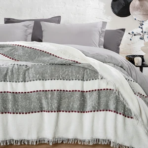 Bedding Darla Tek Kişilik Yatak Örtüsü - Ekru/gri