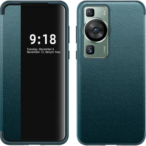 Mskk Akıllı Telefon Kılıfı Huawei P60/P60 Pro ile Uyumludur, [akıllı Uyanma/uyku] Flip Cover Pu Deri -Yeşil (Yurt Dışından)