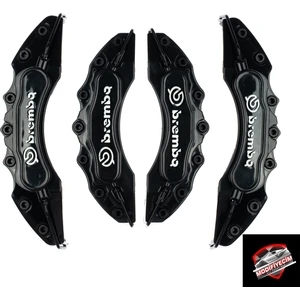Siyah Brembo Kapartmalı Kaliper Kapağı 4'lü Set