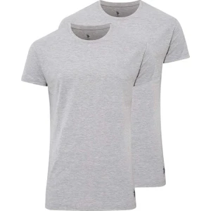 U.S. Polo Assn. 80197 Erkek 2'li Yuvarlak Yaka Yarım Kol Gri Atlet
