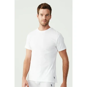 U.S. Polo Assn. 80197 Erkek 2'li Yuvarlak Yaka Yarım Kol Beyaz Atlet