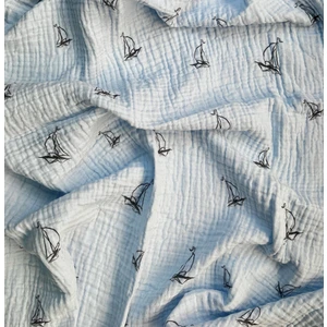 Mayu Baby Collection Özel Tasarım Yelkenli Serisi Müslin Bebek Battaniyesi