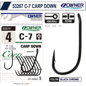 53267 C-7 Carp Down Black Chrome Sazan Iğnesi