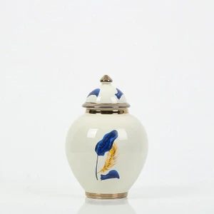 Mavi Gold Yaprak Desenli Şah Küp 21 cm AK.NRH0060