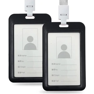 Teotake 2 Paket Ağır Hizmet Tipi Rozet Iş Kartı Tutucu Boyunda Kordonlu Kimlik Rozeti Tutucular Dikey Kartvizit Rozeti (Siyah Dikey) (Yurt Dışından)