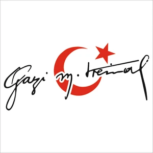 2Mak Sticker Gazi Mustafa Kemal Bayrak Detaylı Sticker