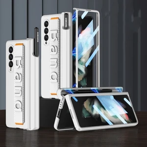 EHZ Teknoloji Galaxy Z Fold 3 Kılıf Kasa ve Ekran Koruyucu 360 Tam Koruma El Geçmeli Kapak+Kalem Bölmeli