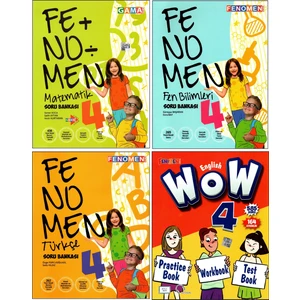 Fenomen Yayıncılık 4. Sınıf Matematik + Fenbilimleri + Türkçe Soru Bankası + Wow English 4 Kitap