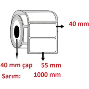 Özsaraç Etiket 55X40 Kuşe Etiket 500 Sarım 3 rulo  1500 adet