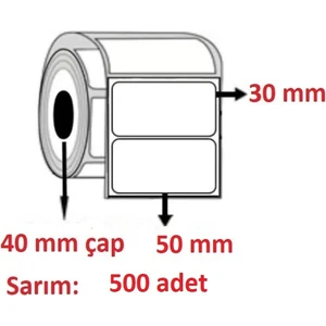 Özsaraç Etiket 30X50 Kuşe Etiket 1000 Sarım  5 RULO 5000 ADET