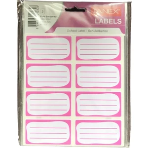 Okul Etiketi Pembe Bordürlü – (64*35 mm 40 Adet)