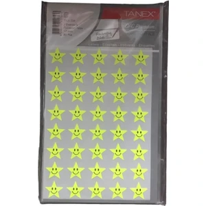Etiket Tnx- 304 Gülen Yıldız Etiket 80 Adet - Sarı