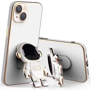 Samsung Galaxy S22 Ultra S908 Uyumlu Kılıf Astronot Gizli Standlı Silikon Tutuculu Katlanabilir Lazer Tpu