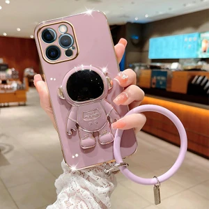 Apple iphone 14 Pro Max Uyumlu Kılıf Astronot Halkalı Gizli Standlı Silikon Tutuculu Katlanabilir Lazer Tpu