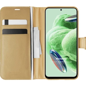 Xiaomi Redmi Note 12 Kılıf Delux Leather Wallet Gold