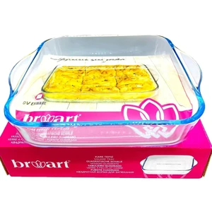 Br-Art Fırın Tepsi Cam Kare Küçük Sade Borcam 45034