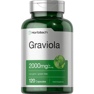 Graviola Extract 2000 mg 120 Capsules, Non-Gmo, Gluten Free, Soursop,  Horbaach