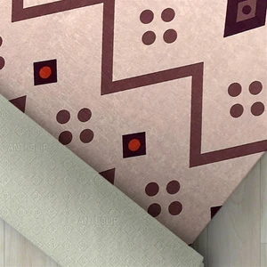 Şık Tasarımlı Kilim Desenli Halı Kaymaz Taban Makinada Yıkanabilir Iskandinav Tarzı Bej Kırmızı Renkli