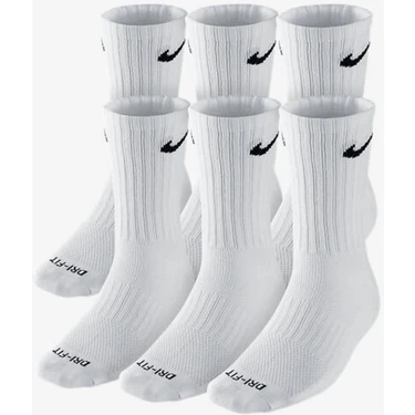Nike Dri-Fit Cushioned Crew Orta Boy Erkek Çorap beyaz