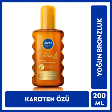 Nivea Sun SPF 6 Güneş Yağı Sprey 200 ml – Tüm Cilt Tiplerine Uygun, Yoğun Bronzlaştırıcı ve