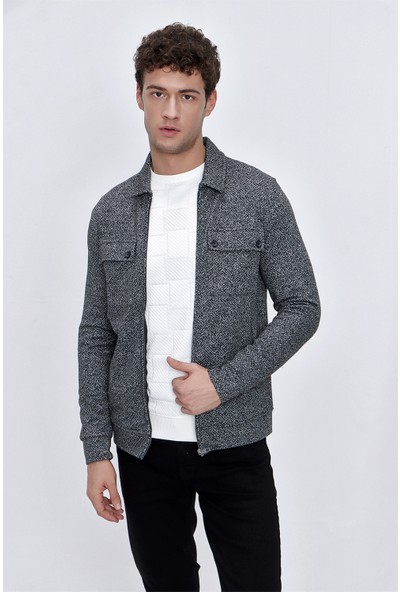 İmza Bebe Yaka Balıksırtı Desen Pamuklu Astarlı Slim Fit Dar Kesim Casual Mont 1007225911