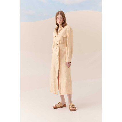Düğmeli Cepli Tunik Naturel Y2313305_069