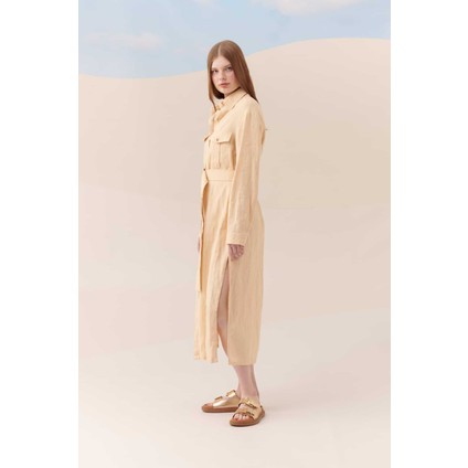 Düğmeli Cepli Tunik Naturel Y2313305_069 fırsatları