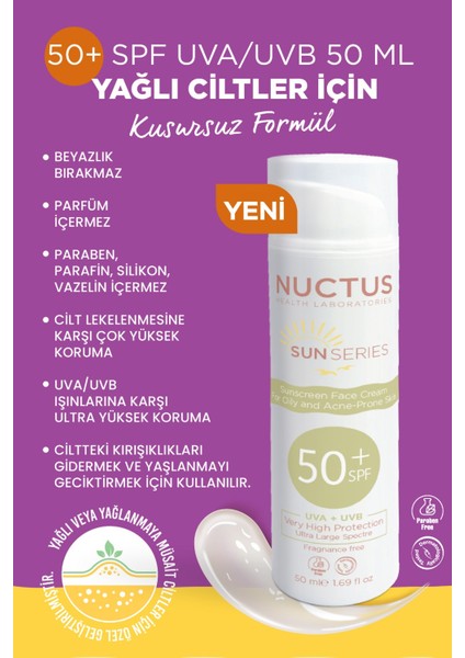 Güneş Koruyucu Krem 50 ml Yağlı Ciltler İçin