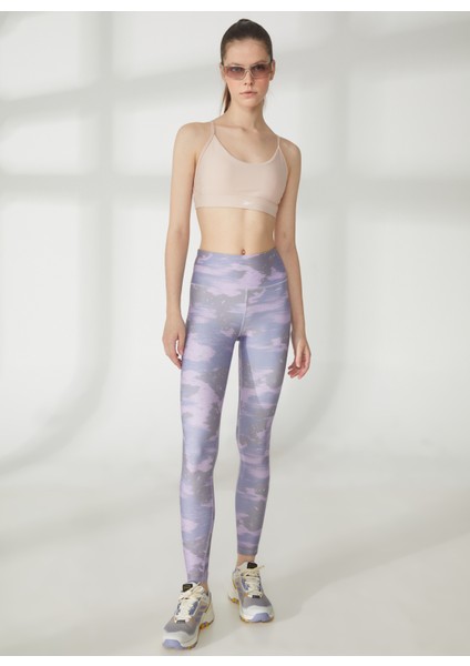 Açık Mor Kadın Tayt HT6048 Wor Camo Tight