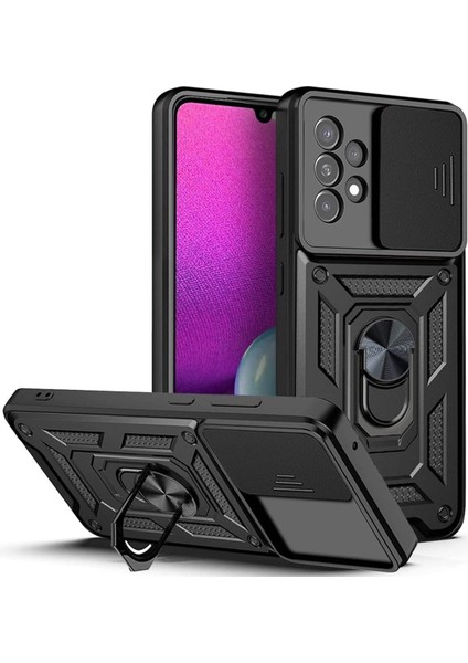 Samsung Galaxy A53 5G Kılıf Kamera Korumalı Sürgülü Yüzüklü Armor Military Tank Koruyucu Kapak