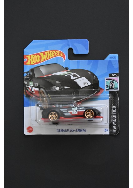 Hotwheels Hot Wheels Siyah-Kırmızı Mazda Mx-5 Miata Tekli Model Araba