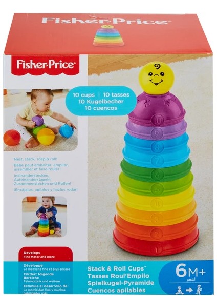 Fisher-Price Numaralı Kaplar Iç Içe Geçebilir 10 Renkli Kap 5 Adet Topa Dönüşür W4472 (Yurt Dışından)