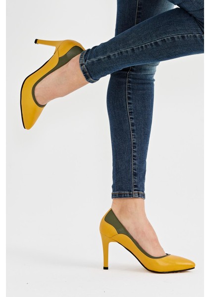 Kadın Topuklu Hakiki Deri Ayakkabı 074Y22K11007