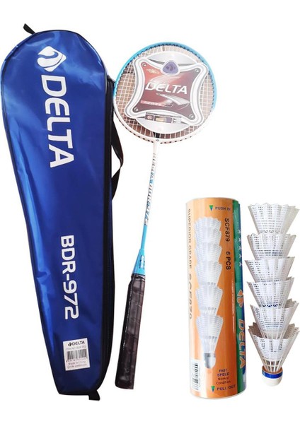 Tek Parça Badminton Raketi + Çantası + 6 Adet Yüksek Hız Sevenler İçin Badminton Topu Seti