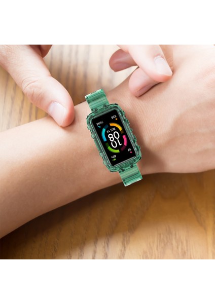 Honor Band 6 Için Tek Parça Silikon Şeffaf Saat Kayışı (Yurt Dışından) modelleri