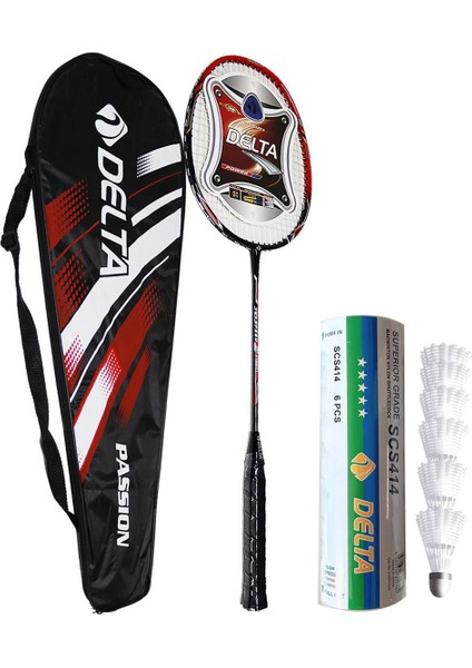 Fiberglas Badminton Raketi + Çantası + 6 Adet Dengeli Hız Yeni Başlayanlar İçin Badminton Topu