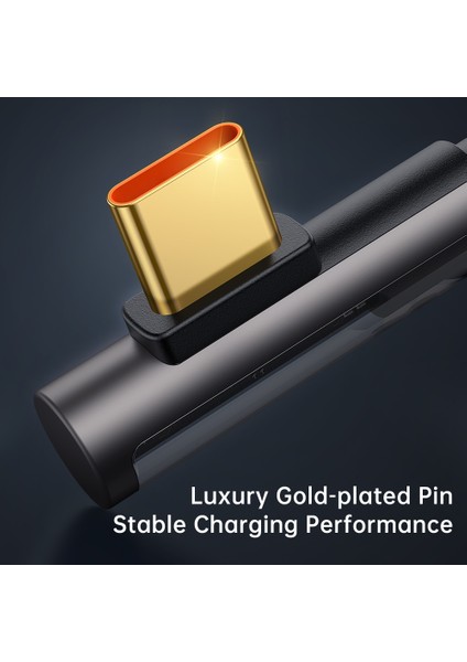 iPhone 15 Serisi için Mdd Prizma Serisi 1.2 M 6A Hızlı Şarj C Tipi Kablo Şeffaf 90 Derece Dirsek Veri Kablosu (Yurt Dışından)