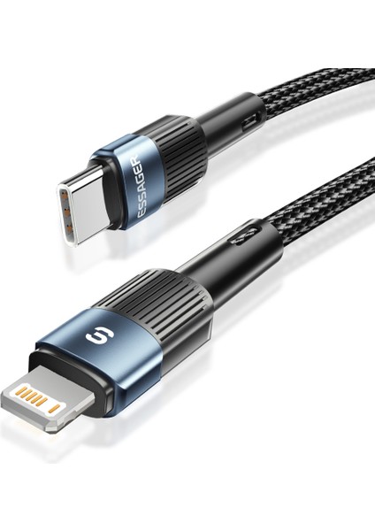 2m Pd 29W Naylon Tip-C-Ip Şarj Kablosu 3A Hızlı Şarj 480MBPS Veri Aktarım Kablosu-Mavi (Yurt Dışından)