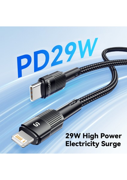 2m Pd 29W Naylon Tip-C-Ip Şarj Kablosu 3A Hızlı Şarj 480MBPS Veri Aktarım Kablosu-Mavi (Yurt Dışından) fiyatları