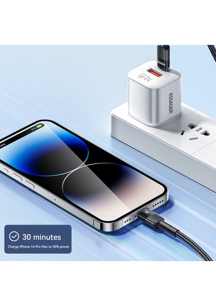 2m Pd 29W Naylon Tip-C-Ip Şarj Kablosu 3A Hızlı Şarj 480MBPS Veri Aktarım Kablosu-Mavi (Yurt Dışından) modelleri