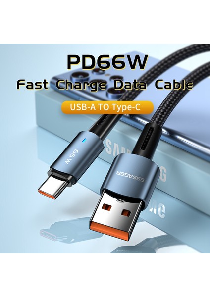 2m USB C Şarj Kablosu Premium Örgülü USB A'dan Tip C'ye 6A Şarj Veri Aktarım Kablosu Akıllı Telefonlar Tabletler Dizüstü Bilgisayarlar İçin Hızlı Şarj (Yurt Dışından) fiyatları