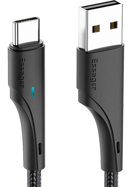 1m Naylon Örgülü Usb'den C Tipi Kabloya 3A Hızlı Şarj 480MBPS Iletim Kablosu (Yurt Dışından)