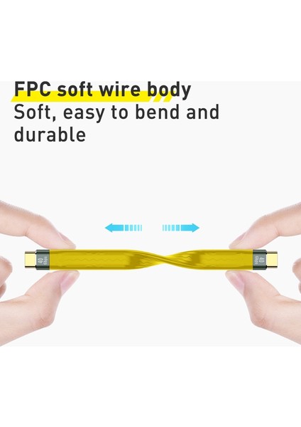 iPhone 15 Serisi Pd 100W Hızlı Şarj 10 Gbps Type-C-Type-C Fpc Yumuşak Veri Kablosu, Kablo Uzunluğu: 13,8 cm (Yurt Dışından) fırsatları