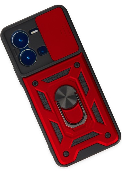 Vivo Y35 Kılıf Kılıf Kamera Korumalı Sürgülü Yüzüklü Armor Military Zırh Tank modelleri