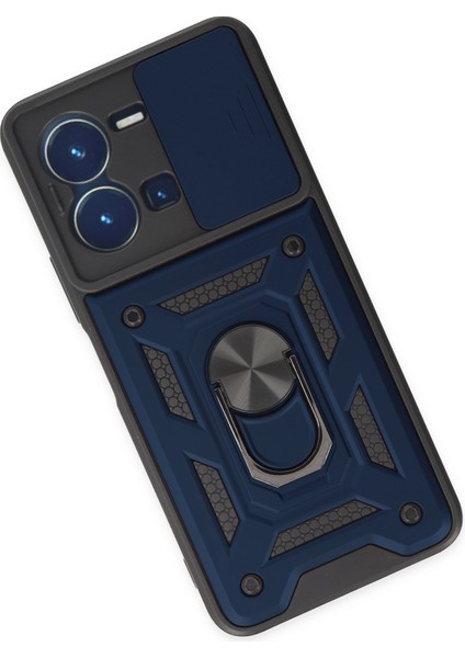 Vivo Y35 Kılıf Kılıf Kamera Korumalı Sürgülü Yüzüklü Armor Military Zırh Tank modelleri