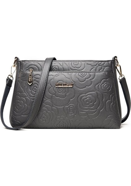 Çin Tarzı Kabartmalı Şakayık Küçük Kare Çanta Çok Cepli Omuzdan Askili Çanta (Yurt Dışından)