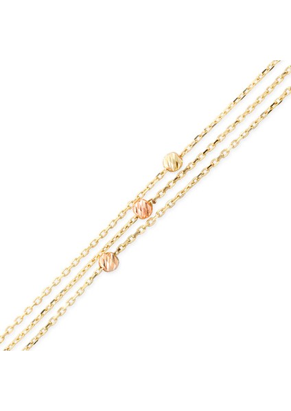 3 mm Toplu Altın Dorika Zincir Bileklik (BLK0024)