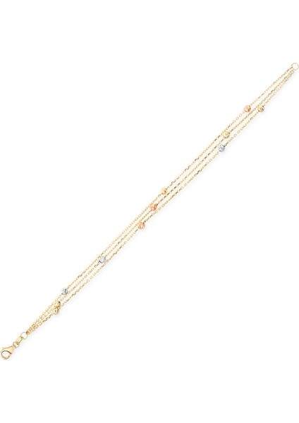 3 mm Toplu Altın Dorika Zincir Bileklik (BLK0024) fiyatları