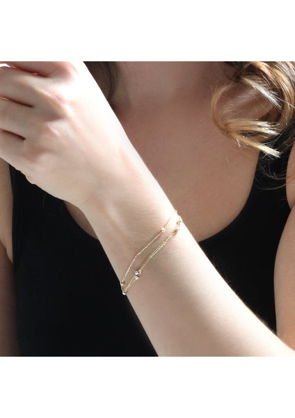 3 mm Toplu Altın Dorika Zincir Bileklik (BLK0024) modelleri